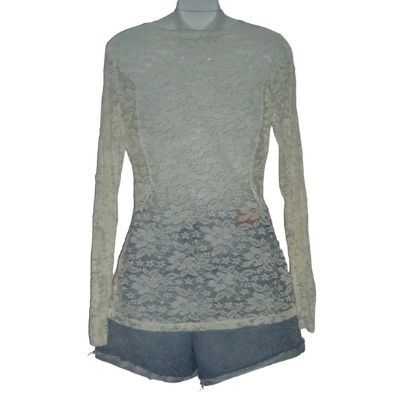 Maurices Blouse Lace Sheer 90210 Brenda 90's Style Grunge Boho Western Romantic - Picture 4 of 8